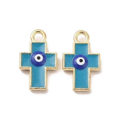 Alloy Enamel Evil Eye Pendants ENAM-M053-01G-1