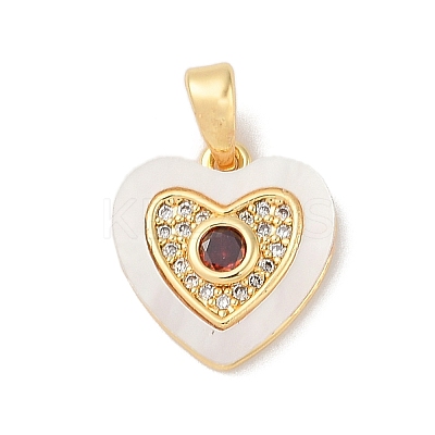 Brass Micro Pave Cubic Zirconia Pendants KK-Q030-02C-G-1