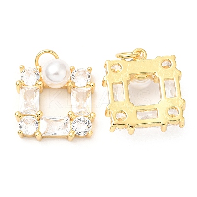 Rack Plating Brass Micro Pave Cubic Zirconia Pendants KK-A185-27G-1