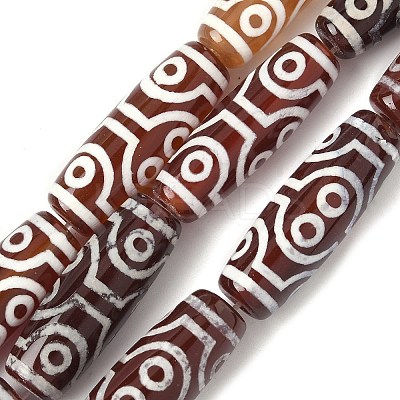 Rice Shape Tibetan Style dZi Beads Strands G-A269-A24-01-1