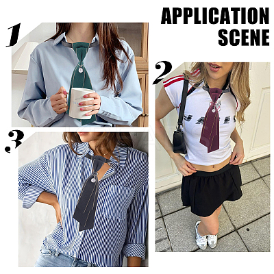 3Pcs 3 Colors Adjustable Polyester Necktie AJEW-CY0001-43-1