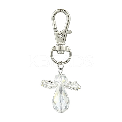 10Pcs Angel Glass Pendant Decorations HJEW-JM02713-S-1