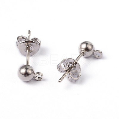 Platinum Color Brass Post Earring Findings X-EC593-1