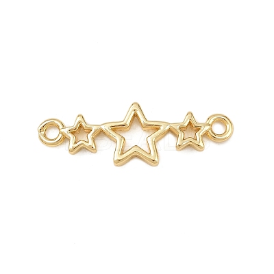 Brass Triple Star Connector Charms KK-Z132-20G-1