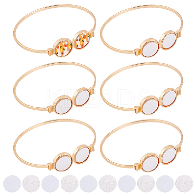 6Pcs Alloy Heat Transfer Charm Blank Cuff Bangle Making FIND-PH0024-44-1
