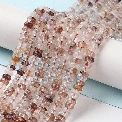 Natural Red Hematoid Quartz/Ferruginous Quartz Beads Strands G-H292-A07-01-1