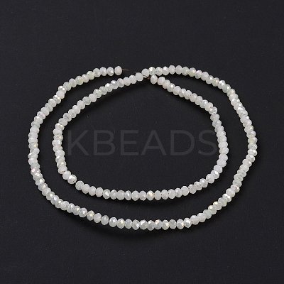 Half Plated Faceted Rondelle Electroplate Imitation Jade Glass Bead Strands X-EGLA-D020-3x2mm-05-1