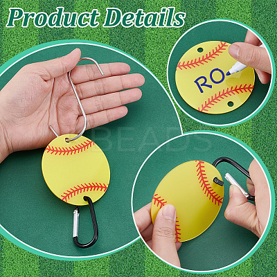 8Pcs Acrylic Sport Ball Connector Charms DIY-NB0014-46B-1