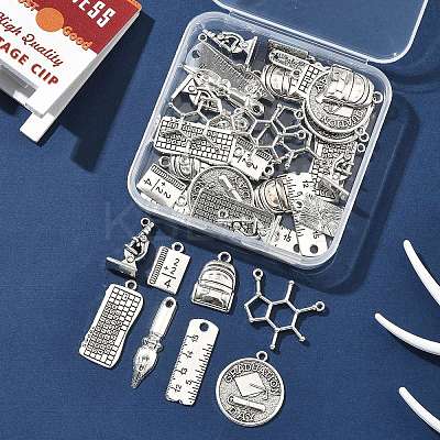 40Pcs 8 Styles Tibetan Style Alloy Pendants TIBE-FP0001-17-1
