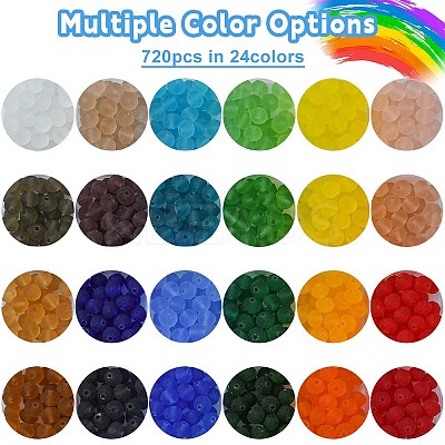 720Pcs 24 Colors Transparent Glass Beads Sets EGLA-YW0003-12-1
