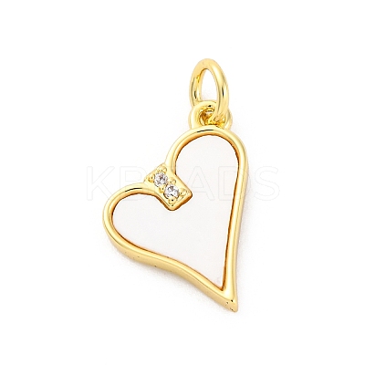 Brass Micro Pave Cubic Zirconia Pendants KK-D325-35G-1