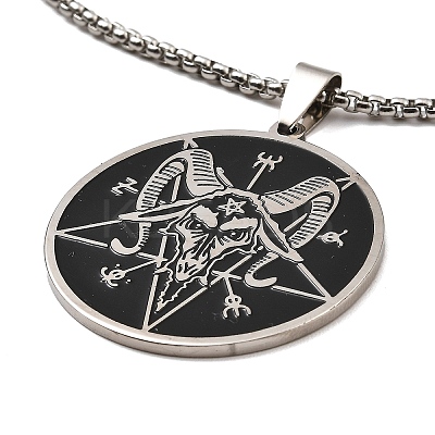 Non-Tarnish 201 Stainless Steel Pendant Necklaces NJEW-B095-02-1