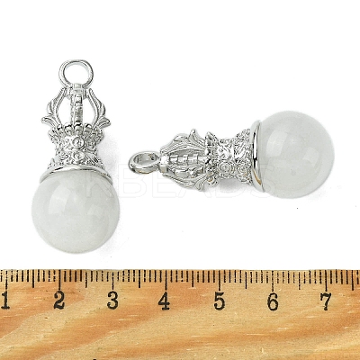 Natural Quartz Crystal Round Pendants G-C114-04P-18-1
