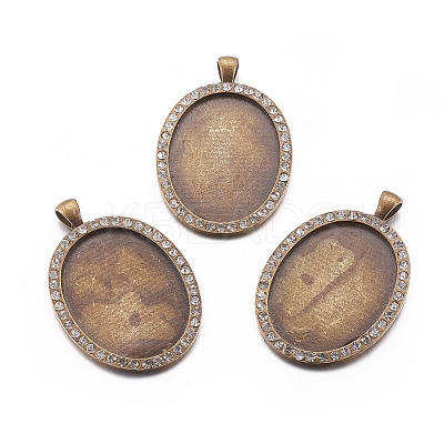 Oval Tibetan Style Alloy Big Pendant Cabochon Settings PALLOY-L164-01-NF-1