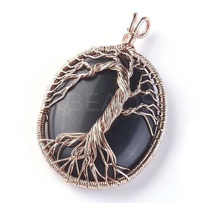 Natural Obsidian Big Pendants G-G771-C05-1