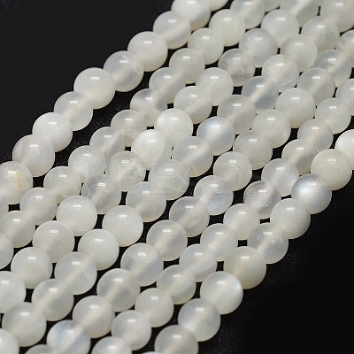 Natural White Moonstone Beads Strands X-G-P335-04-6mm-1