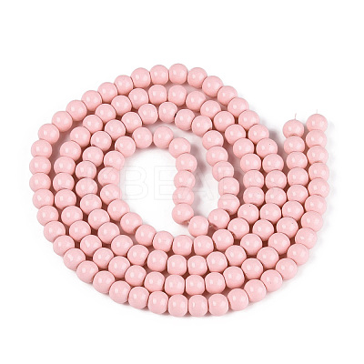 Painted Glass Bead Strands DGLA-S071-6mm-B2-1