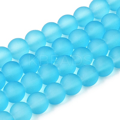 Baking Paint Transparent Glass Bead Strands GLAA-S031-6mm-37-1