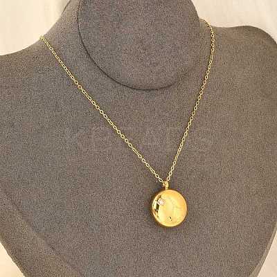 304 Stainless Steel Clear Cubic Zirconia Constellation Pendant Necklaces NJEW-R021-02G-10-1