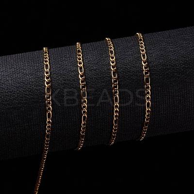 3.28 Feet Ion Plating(IP) 304 Stainless Steel Figaro Chains X-CHS-H007-30G-1