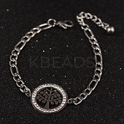 Tree of Life 304 Stainless Steel Link Bracelets BJEW-L576-22P-1