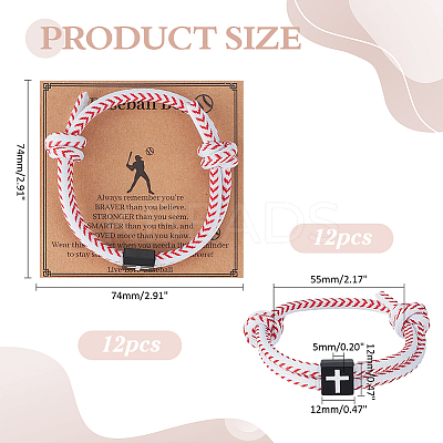 12Pcs Nylon Adjustable Bracelets for Men Women BJEW-ME0001-08-1