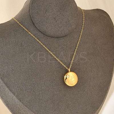 304 Stainless Steel Clear Cubic Zirconia Constellation Pendant Necklaces NJEW-R021-02G-05-1