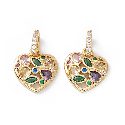 Rack Plating Brass Micro Pave Colorful Cubic Zirconia Pendants ZIRC-C040-16G-1