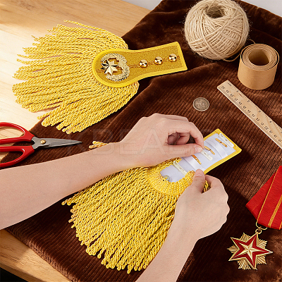 Polyester Tassel Epaulettes AJEW-WH0481-519A-01-1
