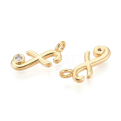 Brass Micro Pave Cubic Zirconia Charms KK-N263-97G-F-1