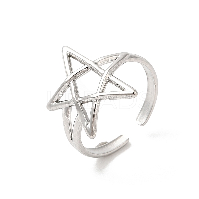 Non-Tarnish 304 Stainless Steel Cuff Finger Rings RJEW-L107-012P-1