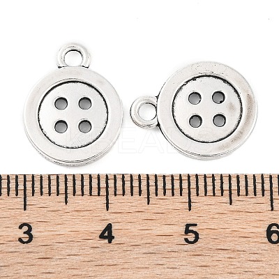 4-Hole Button Tibetan Style Zinc Alloy Charms TIBEP-R334-167AS-RS-1