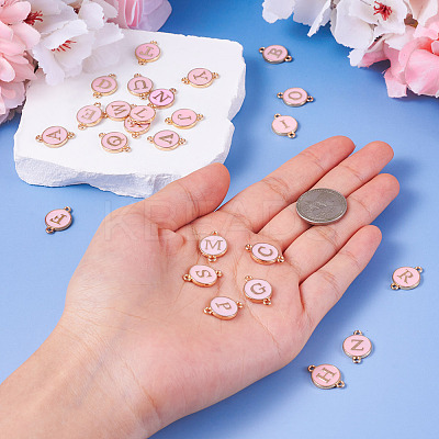 26Pcs Alloy Enamel Letter A~Z Connector Charms FIND-TAC0028-14C-1