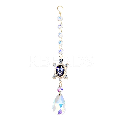 Alloy Rhinestones & Glass Charm Suncatchers HJEW-E013-01G-E-1