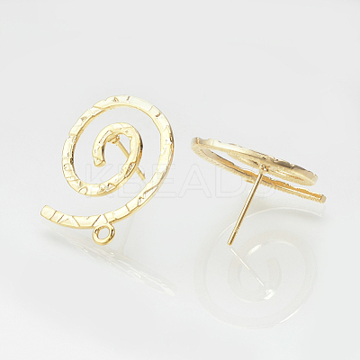 Brass Stud Earring Findings KK-R058-187G-1