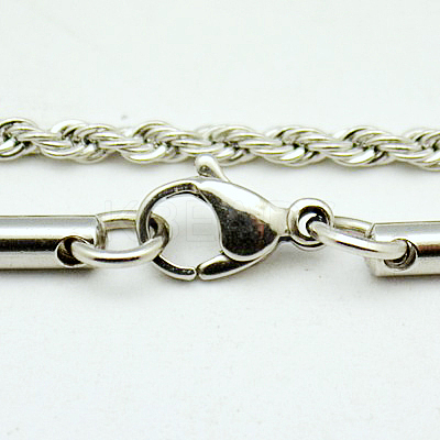 Tarnish Resistant 304 Stainless Steel Necklaces Men's Rope Chain Necklaces LS-NJEW-G038-101-1