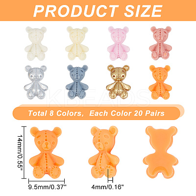 160Pcs 8 Colors Resin Cabochons AJEW-HY0001-40-1