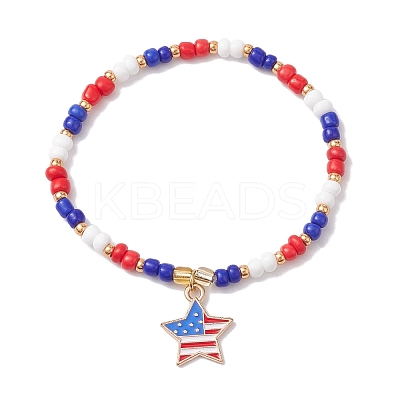 Glass Seed Beaded Stretch Bracelet BJEW-MZ00054-01-1