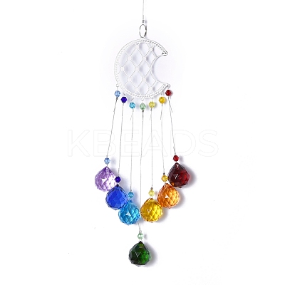 Crystals Chandelier Suncatchers Prisms Chakra Hanging Pendant AJEW-Q142-02-1