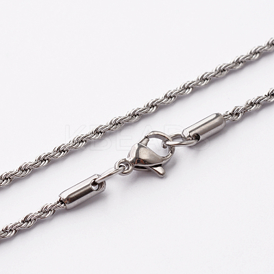 Tarnish Resistant 304 Stainless Steel Rope Chain Necklaces STAS-O056-D-10-1