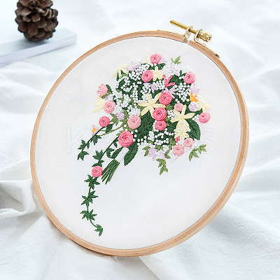 DIY Bouquet Pattern 3D Ribbon Embroidery Kits PW22062878659-1
