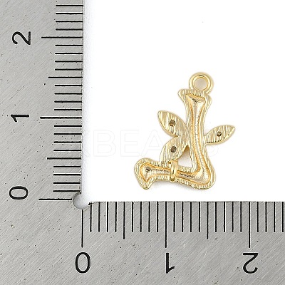 Brass Crystal Rhinestone Letter Links Connector Charms KK-S395-06G-L-1