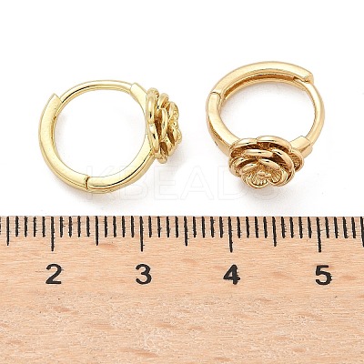 Rose Brass Hoop Earrings EJEW-Z102-03G-1