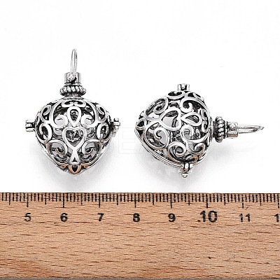 Rack Plating Brass Cage Pendants KK-S751-001AS-1