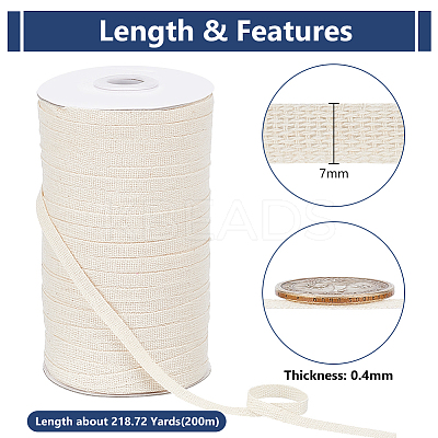200M Cotton Linen Herringbone Ribbon WH-WG84529-01-1