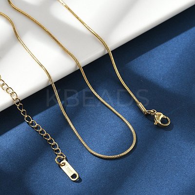 Ion Plating(IP) 304 Stainless Steel Round Snake Chain Necklace for Men Women NJEW-K245-016C-1
