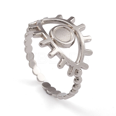 Non-Tarnish 304 Stainless Steel Eye Open Cuff Rings for Women RJEW-G285-76P-1