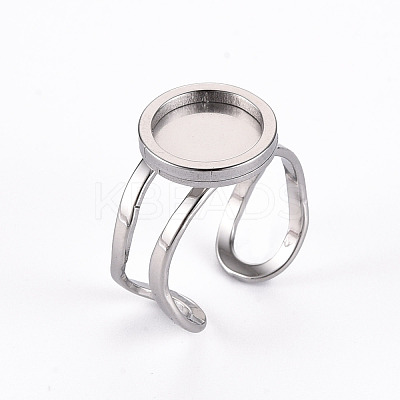 Non-Tarnish 201 Stainless Steel Cuff Pad Ring Settings LS-X-STAS-S080-040A-P-1