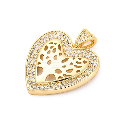Brass Micro Pave Cubic Zirconia Pendants KK-D325-59G-02-1