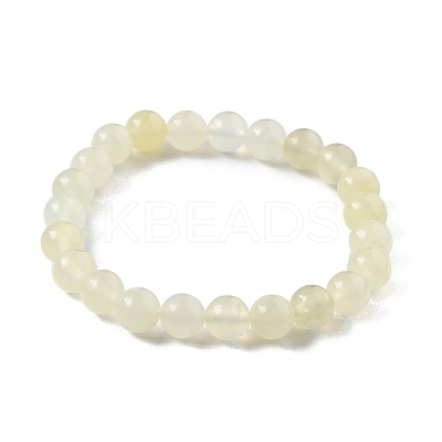 Natural New Jade Beaded Stretch Bracelets BJEW-Q692-44-8mm-1